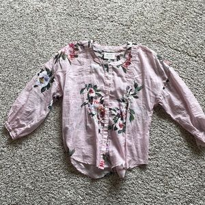 Pale pink floral McGuire blouse